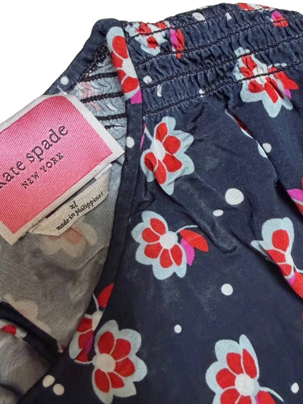 Kate Spade Seaside Blooms Floral Smocked-Waist Dress – XL